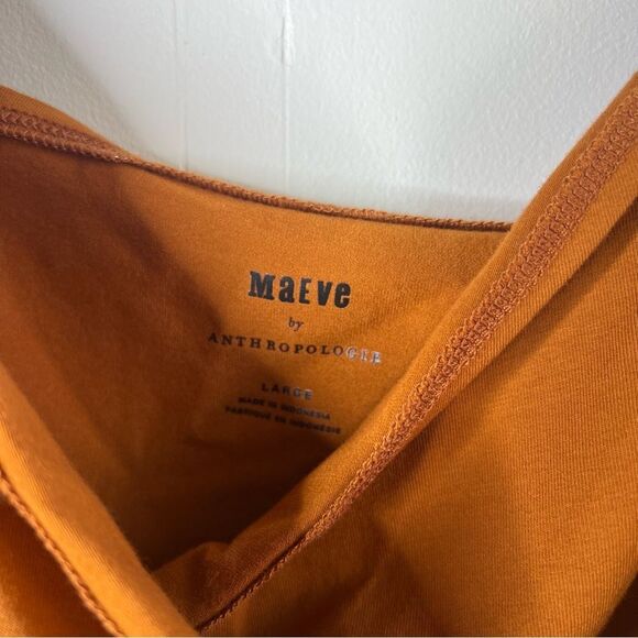 Maeve by Anthropologie NWT draped wrap top Large Rust Burnt Orange - Picture 6 of 7